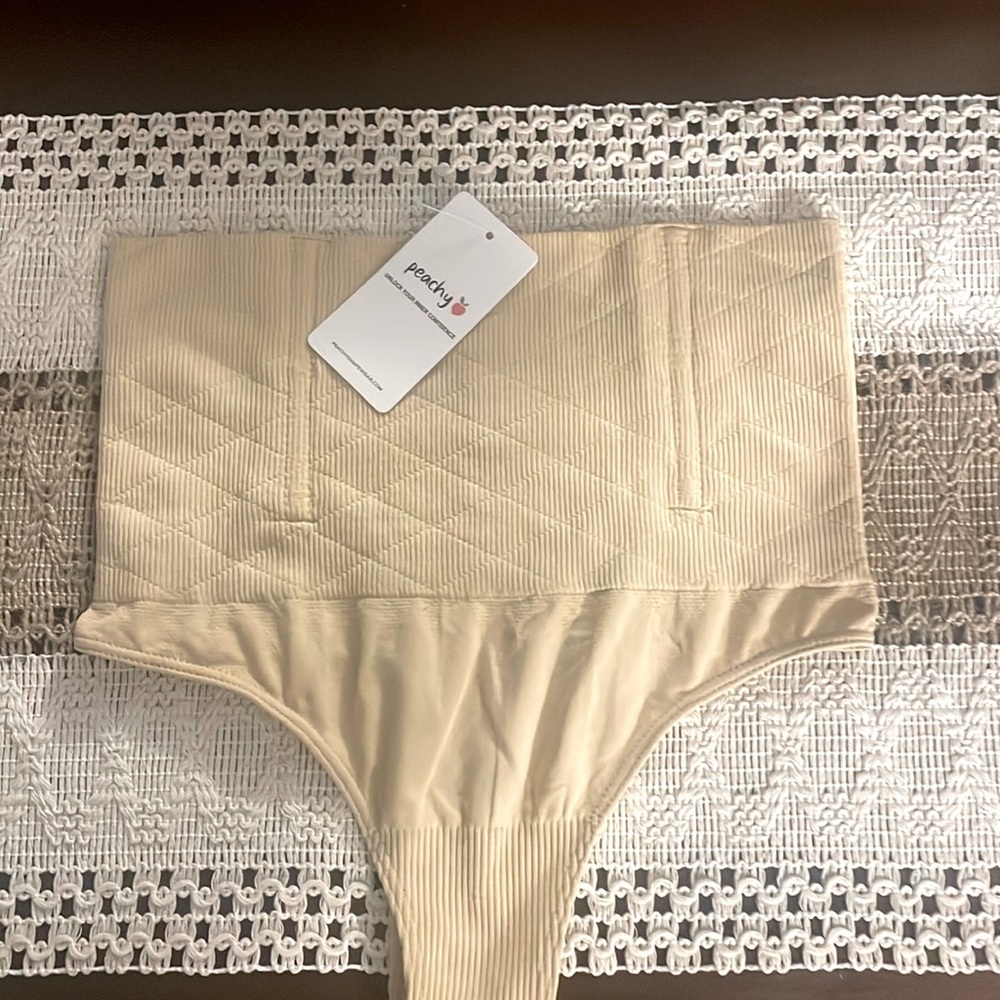 Peachy Every-Day Tummy Control Thong -Beige- Size S